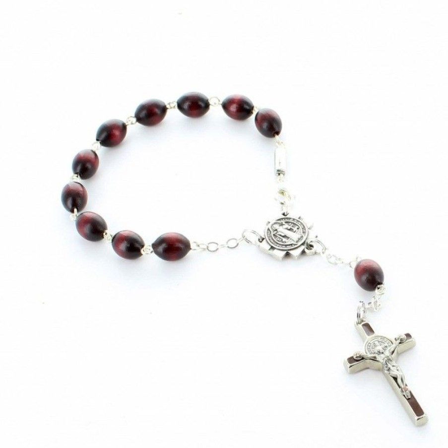Palais du Rosaire Chapelet Dizainier | Chapelet Dizainier De Saint Benoit Avec Des Grains En Bois Ovale