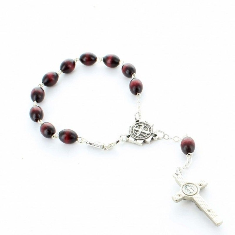 Palais du Rosaire Chapelet Dizainier | Chapelet Dizainier De Saint Benoit Avec Des Grains En Bois Ovale