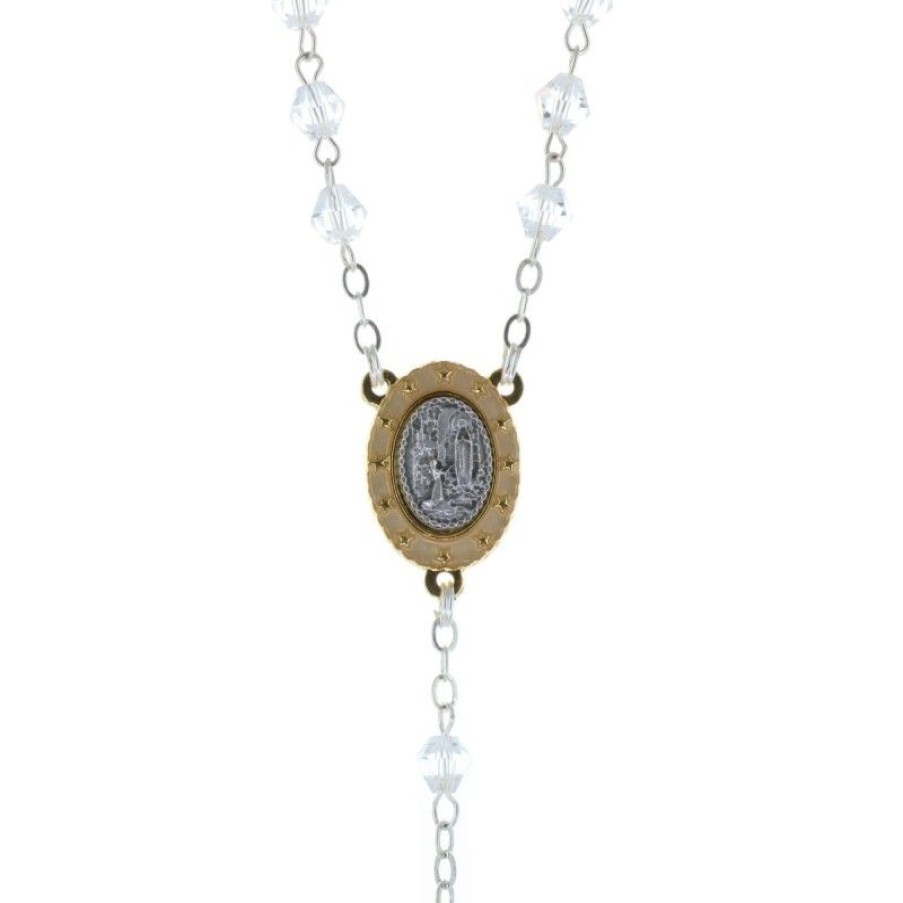 Palais du Rosaire Chapelet Cristal | Chapelet De Lourdes En Cristal Veritable Et Coeur Apparition De Lourdes