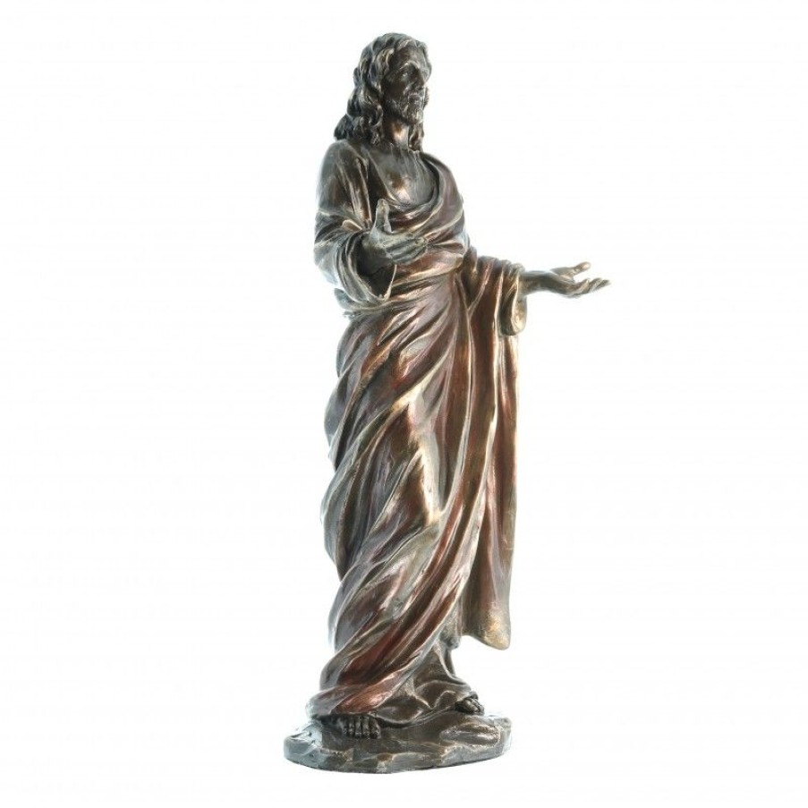 Palais du Rosaire Statue En Bronze Et Metal | Statue Du Christ En Bronze Coule A Froid 23Cm