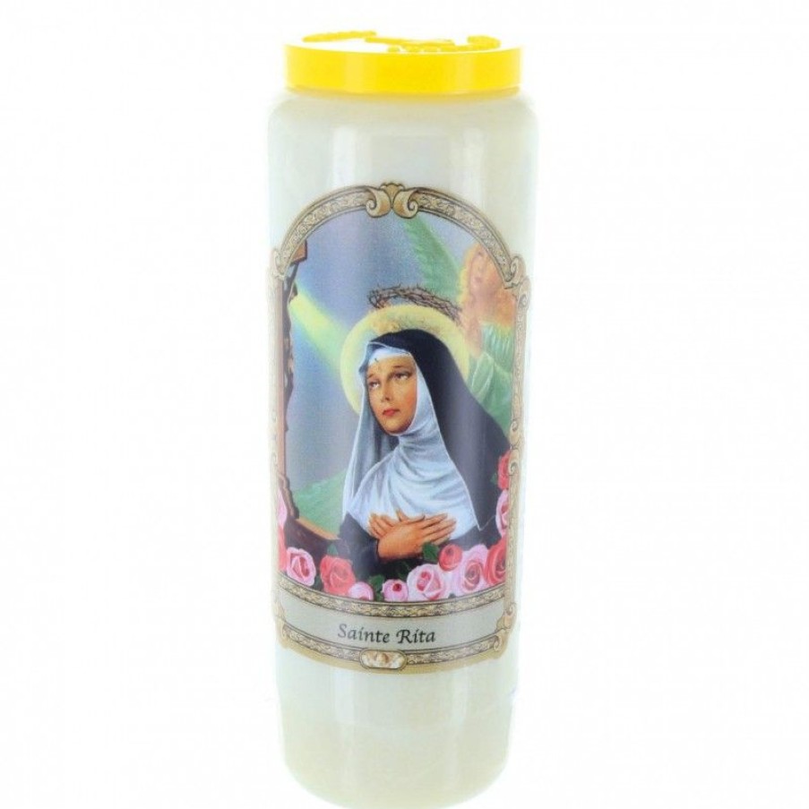 Palais du Rosaire Bougie Neuvaine | Lot De 3 Bougies De Neuvaine Sainte Rita 17,5 Cm