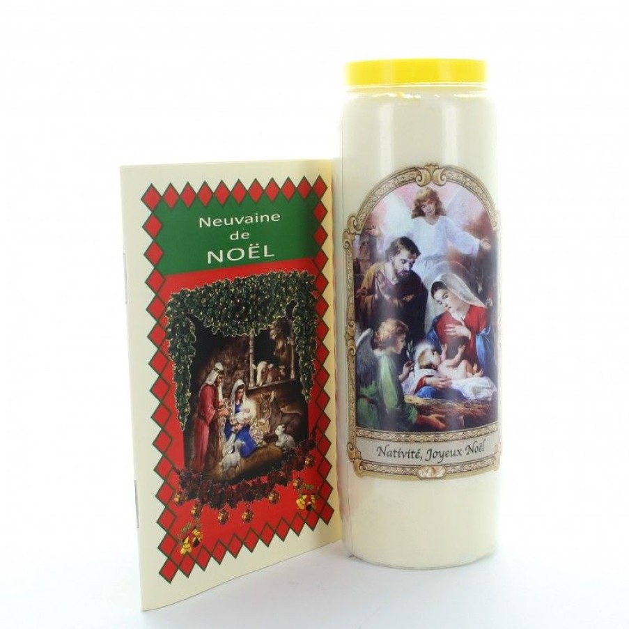 Palais du Rosaire Decoration De Noel | Set Bougie Et Livret Neuvaine Nativite, Joyeux Noel