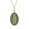 Palais du Rosaire Collier En Plaque Or | Parure Medaille Vierge Miraculeuse 16Mm Avec Une Chaine - Plaque Or