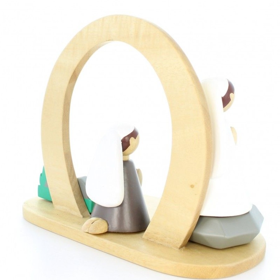 Palais du Rosaire Creche | Creche De L'Apparition En Bois 17X13X10Cm