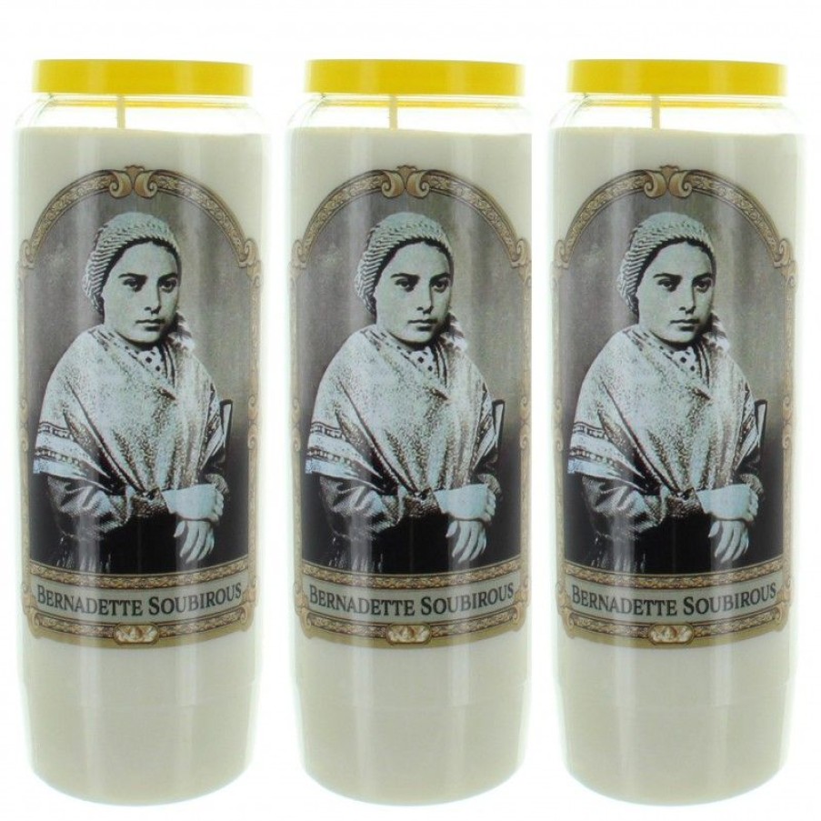 Palais du Rosaire Bougie Neuvaine | Lot De 3 Bougies De Neuvaine De Sainte Bernadette 17,5Cm