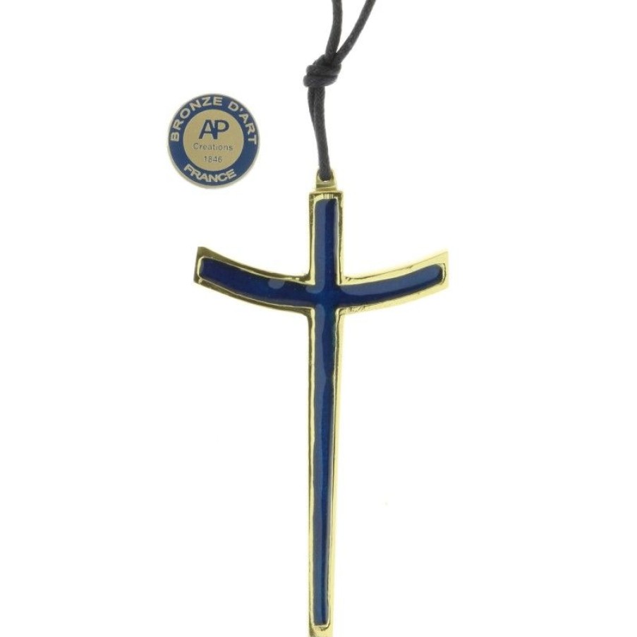 Palais du Rosaire Crucifix Metal | Crucifix En Bronze Emaille 10 Cm