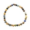 Palais du Rosaire Bracelet Fantaisie | Bracelet En Pierres Naturelles Avec Medaillon D'Une Croix