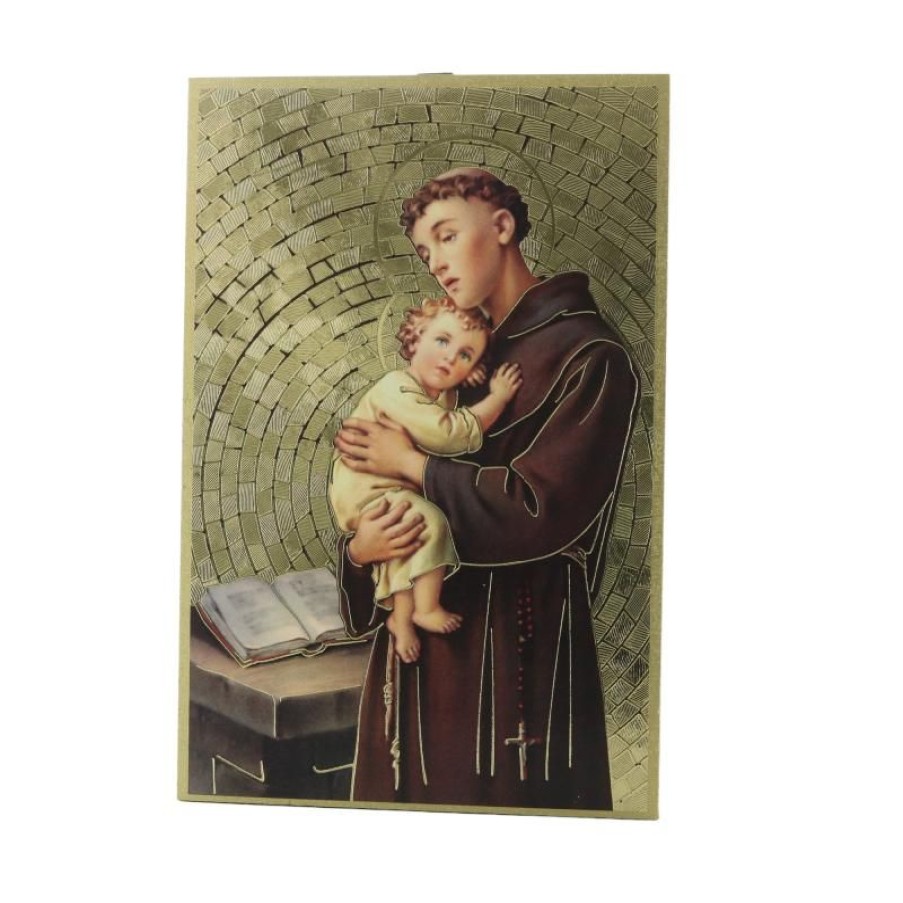 Palais du Rosaire Cadre Religieux | Cadre Religieux Saint Antoine En Bois Effet Mosaique 10X15Cm