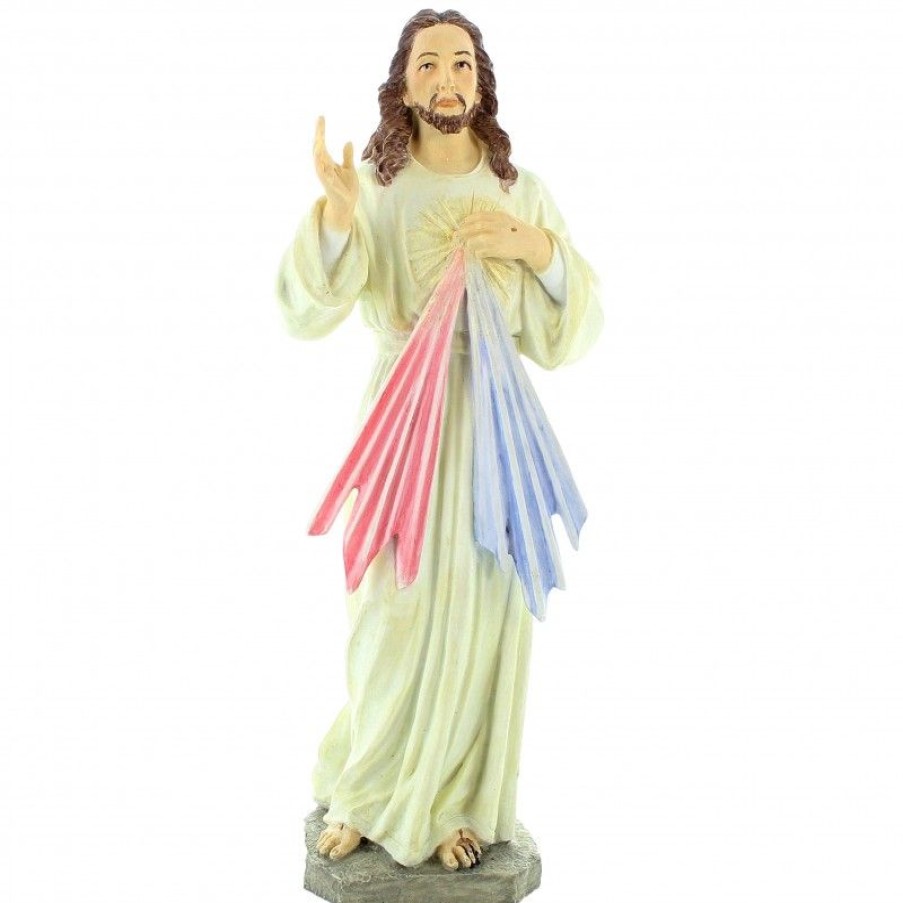 Palais du Rosaire Jesus Misericordieux | Statue De Jesus Misericordieux En Resine Ivolite 21Cm