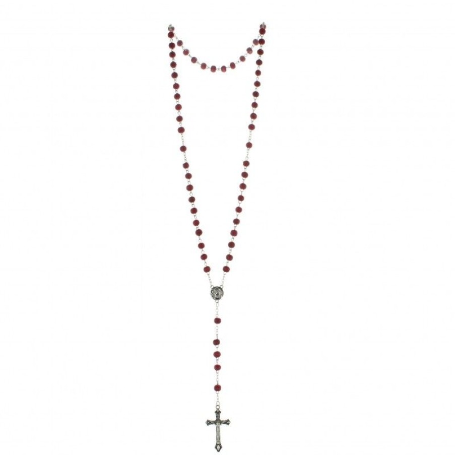 Palais du Rosaire Chapelet Parfume | Chapelet Parfum De Rose Avec Un Cadre De L'Apparition De Lourdes 7X10 Cm