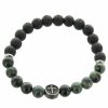 Palais du Rosaire Bracelet Fantaisie | Bracelet Religieux En Pierres De Lave Noire Et Agathe