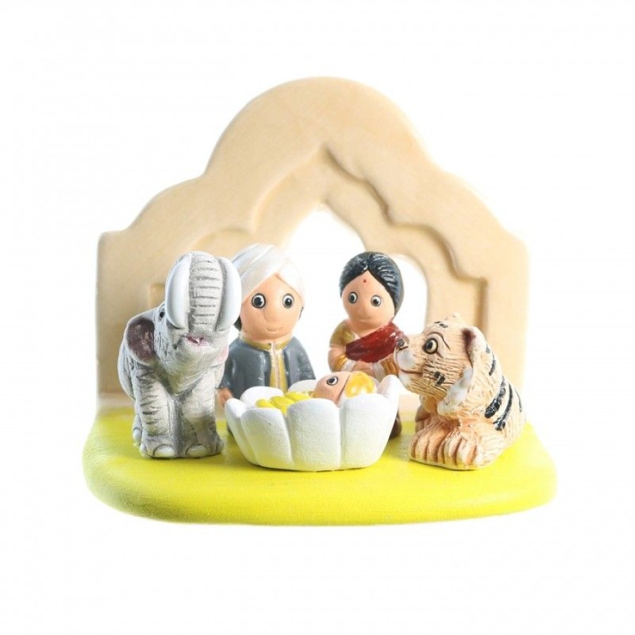 Palais du Rosaire Creche | Creche Inde En Ceramique 8X7Cm