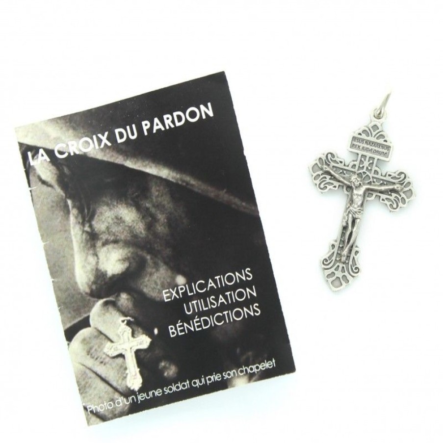 Palais du Rosaire Crucifix Metal | Croix Du Pardon En Metal 5Cm