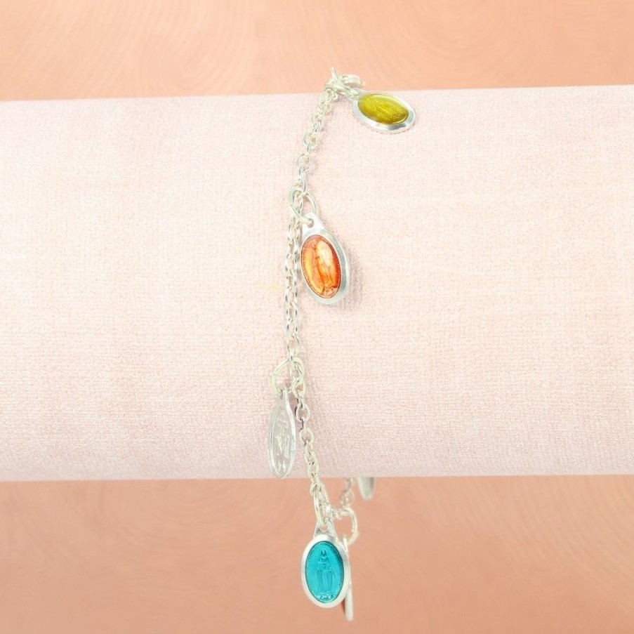 Palais du Rosaire Bracelet Dizainier | Bracelet Dizainier Alpacca Avec Medaille Miraculeuse