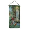 Palais du Rosaire Cadre Religieux | Tenture En Tissu De L'Apparition De Lourdes Brodee En Doree