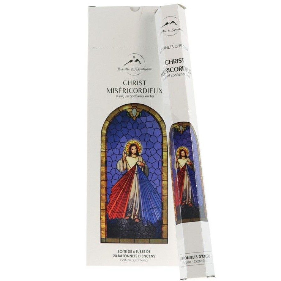 Palais du Rosaire Encens En Batonnets | 120 Batonnets D'Encens Christ Misericordieux Et Une Priere