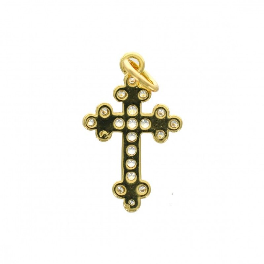 Palais du Rosaire Medaille Et Croix Metal | Croix Avec Strass En Metal Dore 18Mm