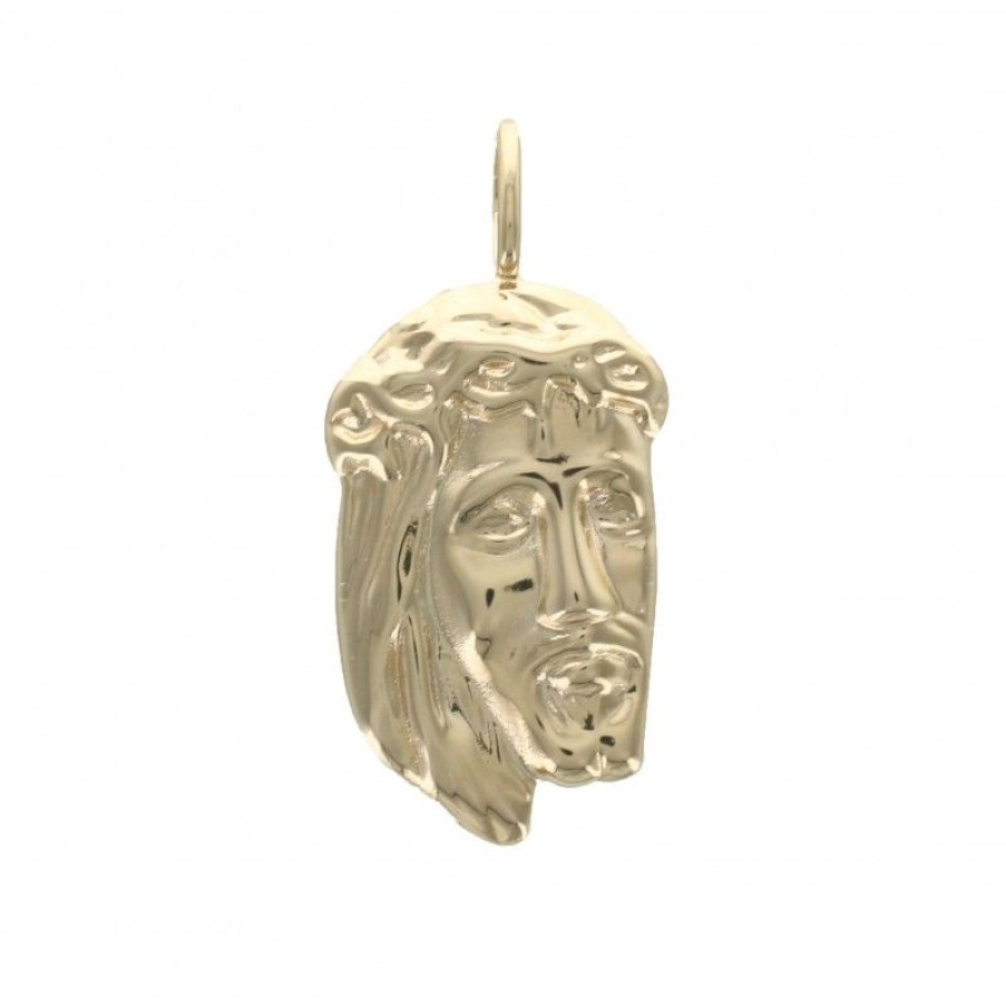 Palais du Rosaire Medaille Et Croix Plaque Or | Medaille Visage Du Christ En Plaque Or 31Mm
