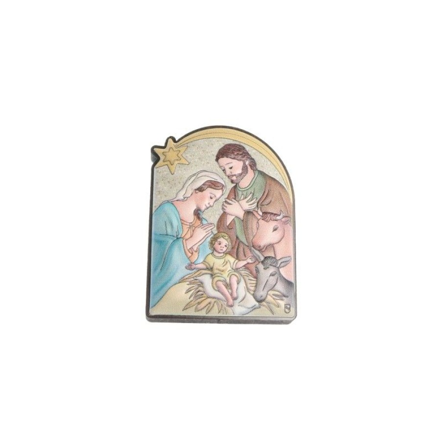 Palais du Rosaire Cadre Religieux | Cadre Religieux De La Nativite En Bois Et Aluminium 5X7Cm