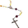 Palais du Rosaire Chapelet Verre | Chapelet En Verre Tons Ambres Avec Coeur Vierge Miraculeuse Et Perles Violettes