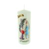 Palais du Rosaire Bougie Decorative | Bougie Religieuse Cylindrique Apparition De Lourdes Et Rosier 15 Cm