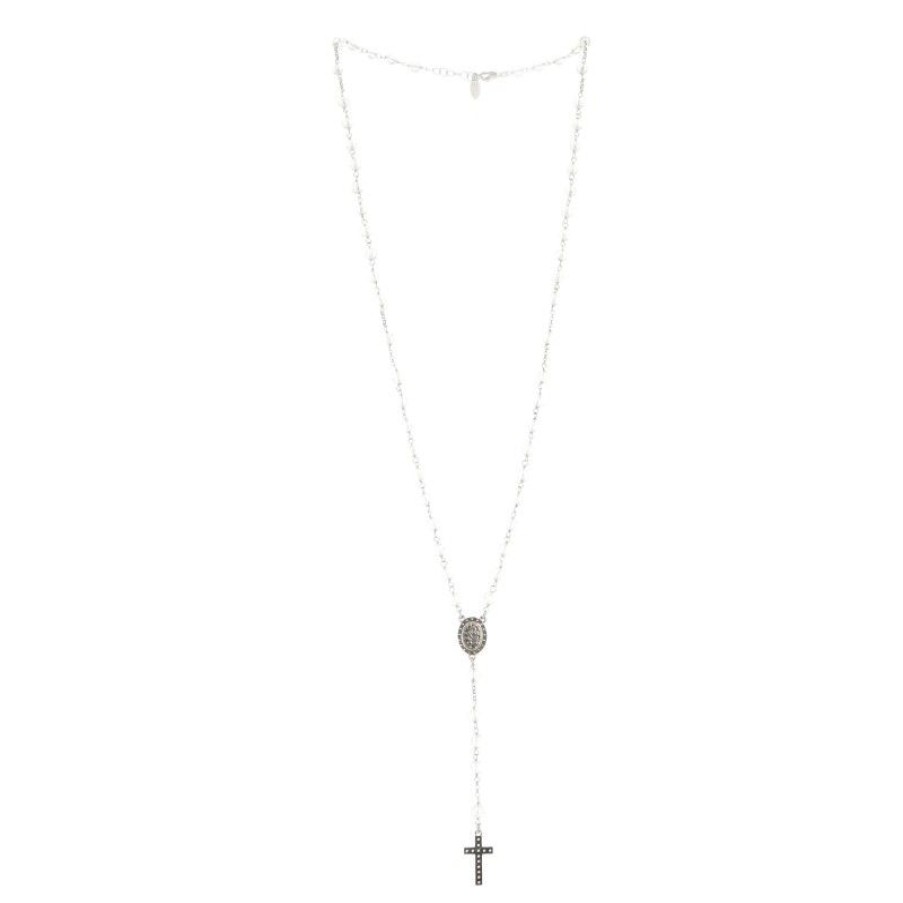 Palais du Rosaire Chapelet Argent | Chapelet En Argent Avec Coeur Miraculeuse Et Croix Zircon