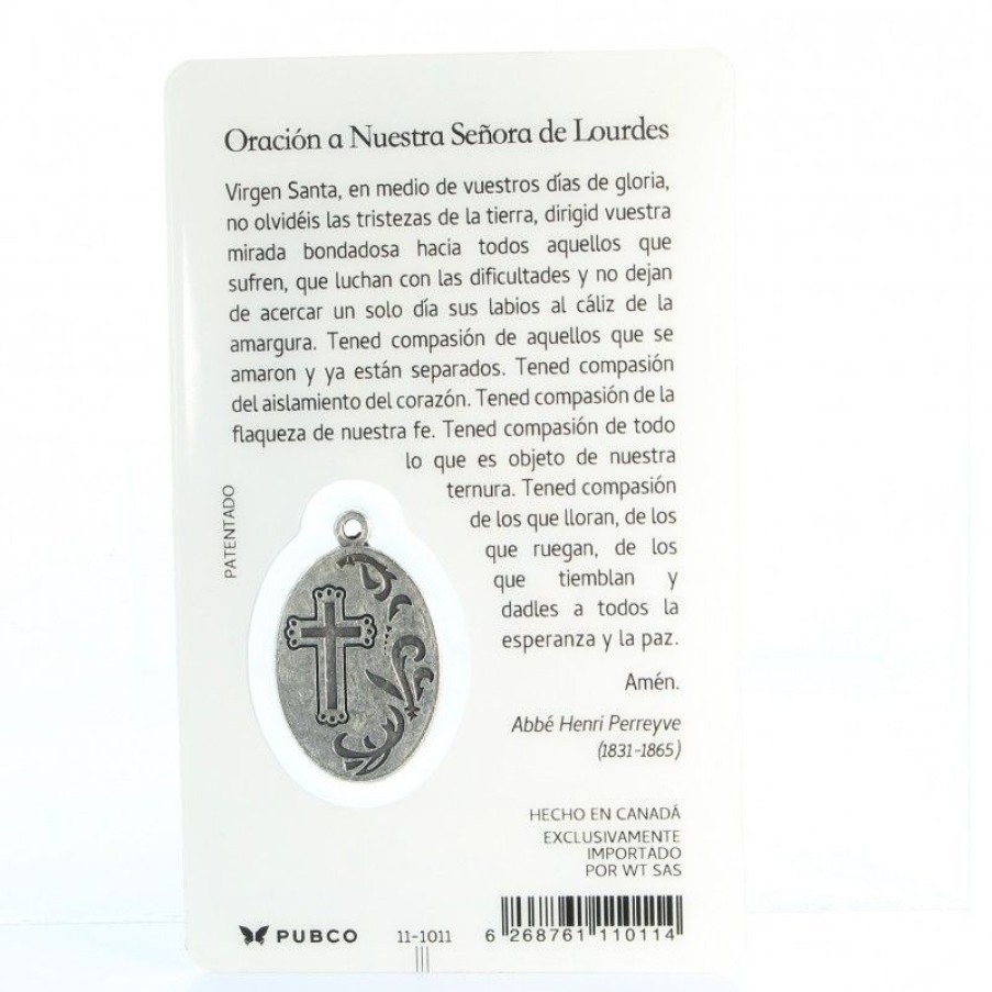Palais du Rosaire Image Religieuse | Carte De Priere De L'Apparition Avec Medaille