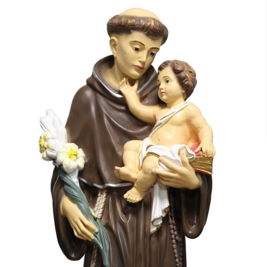 Palais du Rosaire Statue De Saint Antoine | Statue De Saint Antoine Grande Taille En Resine 80Cm