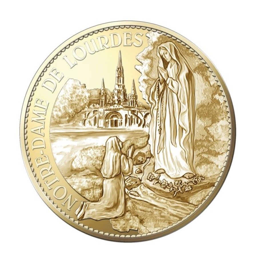 Palais du Rosaire Monnaie Et Billet | Piece Souvenir De Notre Dame De Lourdes Et L'Apparition 35Mm