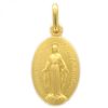 Palais du Rosaire Medaille Et Croix Plaque Or | Medaille Miraculeuse En Plaque Or 15 Mm