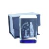 Palais du Rosaire Verre Grave | Verre Grave Laser 3D Reflets Bleus, Apparition De Lourdes Et Coeurs 4,5 Cm