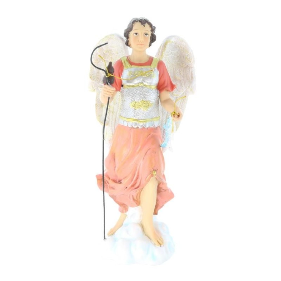 Palais du Rosaire Statue Ange | Statue Saint Raphael En Resine 30Cm