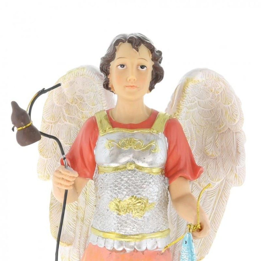 Palais du Rosaire Statue Ange | Statue Saint Raphael En Resine 30Cm