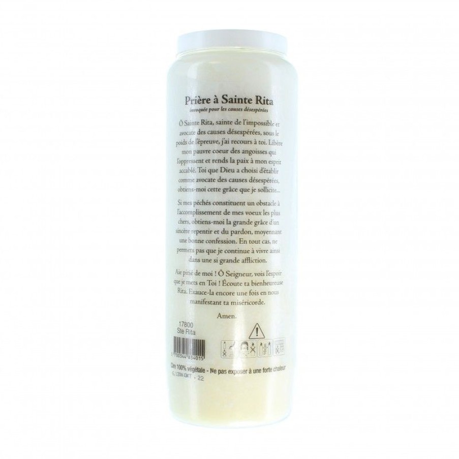 Palais du Rosaire Bougie Neuvaine | Lot De 10 Bougies De Neuvaine De Sainte Rita Avec Prieres