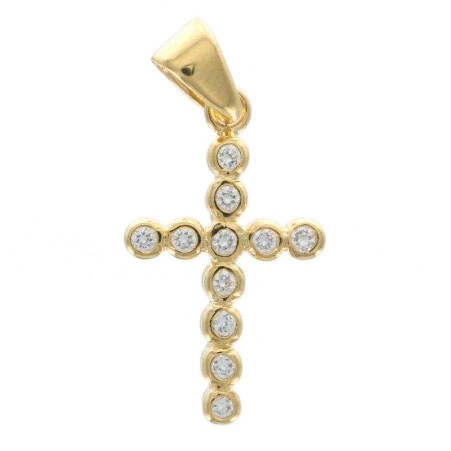 Palais du Rosaire Medaille Et Croix Plaque Or | Croix En Plaque Or 22 Mm