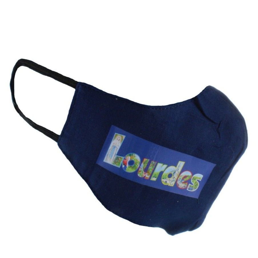 Palais du Rosaire Accessoire | Masque En Tissu Reutilisable Avec L'Inscription Lourdes