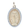 Palais du Rosaire Medaille Et Croix Plaque Or | Medaille De La Vierge Miraculeuse Plaque Or Et Contours Brillants