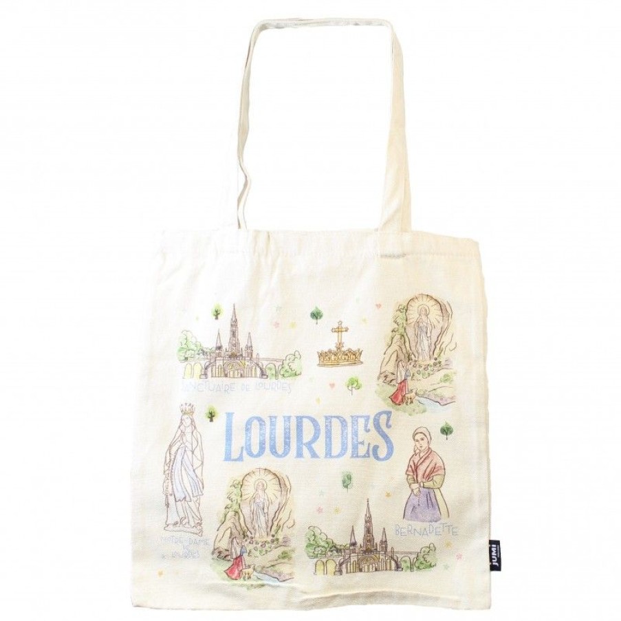 Palais du Rosaire Sac | Sac Tote Bag 43X37Cm Avec Dessins De Lourdes
