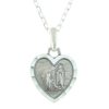Palais du Rosaire Medaille Et Croix Argent | Parure En Argent Avec Un Pendentif Coeur De Lourdes Sur Une Chaine De 45Cm