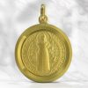 Palais du Rosaire Medaille Et Croix Or | Medaille De Saint Benoit En Or 9 Carats 20Mm