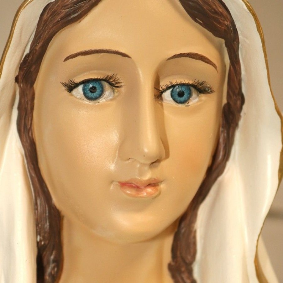 Palais du Rosaire Statue De Notre Dame De Lourdes | Statue Notre Dame De Lourdes En Resine Coloree 88 Cm
