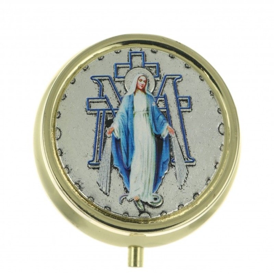 Palais du Rosaire Custode | Custode Doree Decoree De La Vierge Miraculeuse 4,5 Cm