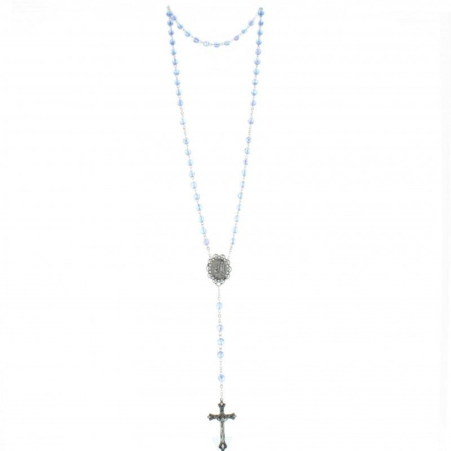 Palais du Rosaire Chapelet Verre | Chapelet Avec Coeur Eau De Lourdes Et Grains En Verre