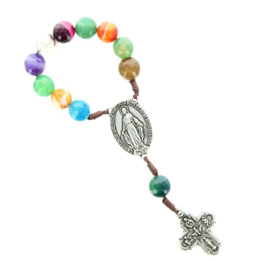 Palais du Rosaire Chapelet Dizainier | Chapelet Dizainier De La Vierge Miraculeuse En Pierres Multicolores