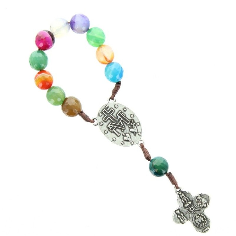 Palais du Rosaire Chapelet Dizainier | Chapelet Dizainier De La Vierge Miraculeuse En Pierres Multicolores