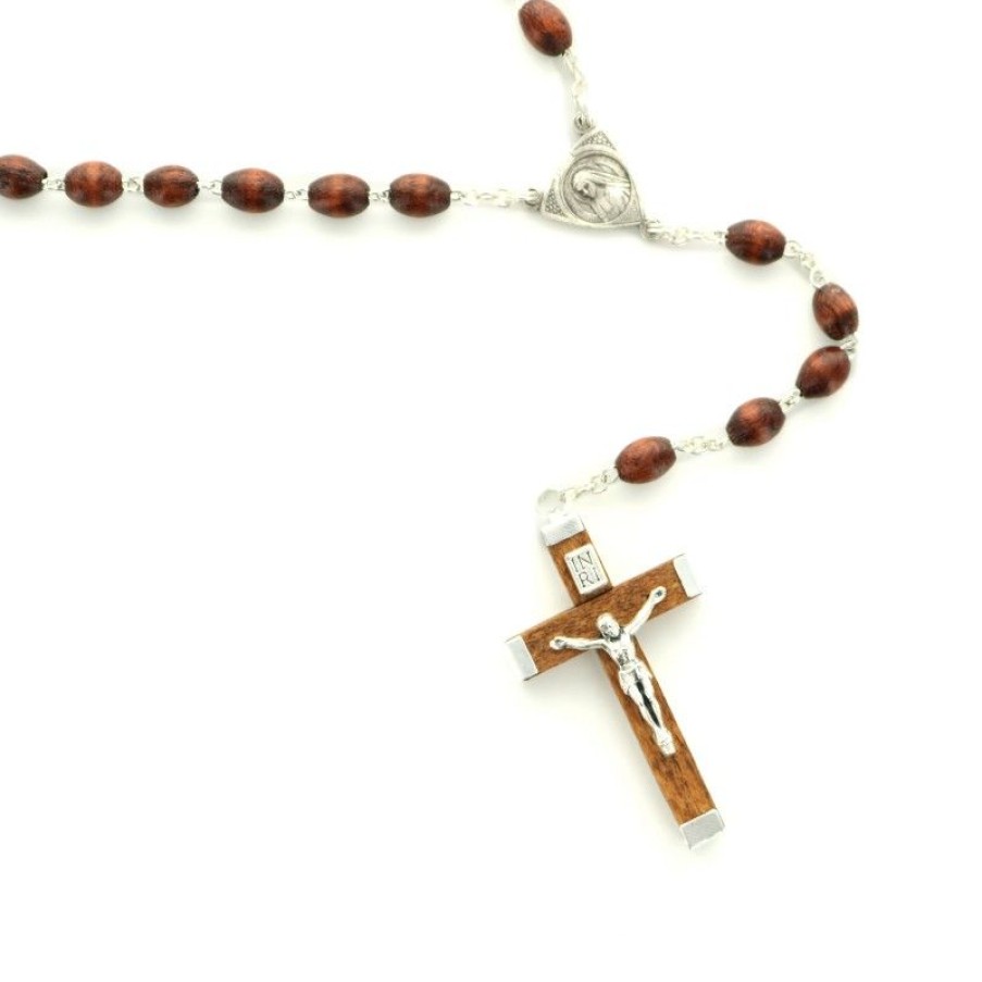 Palais du Rosaire Chapelet Argent | Chapelet De Bernadette En Bois Sur Chaine En Argent