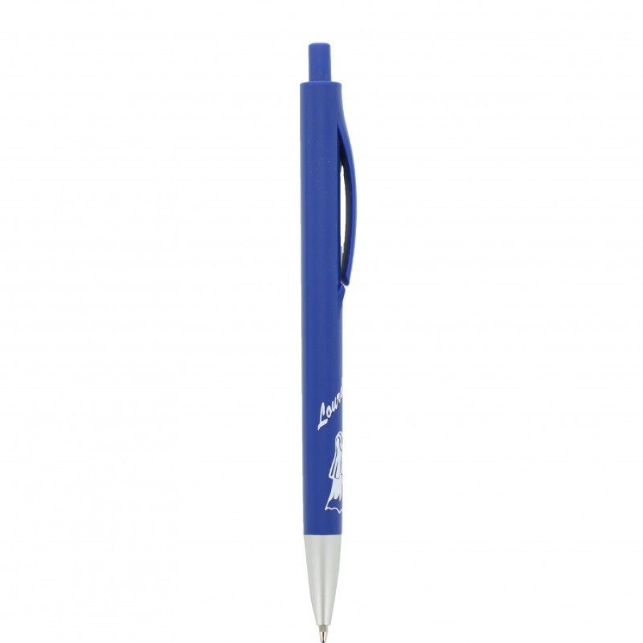 Palais du Rosaire Stylo | Stylo Bleu A Poussoir Decore De L'Apparition De Lourdes