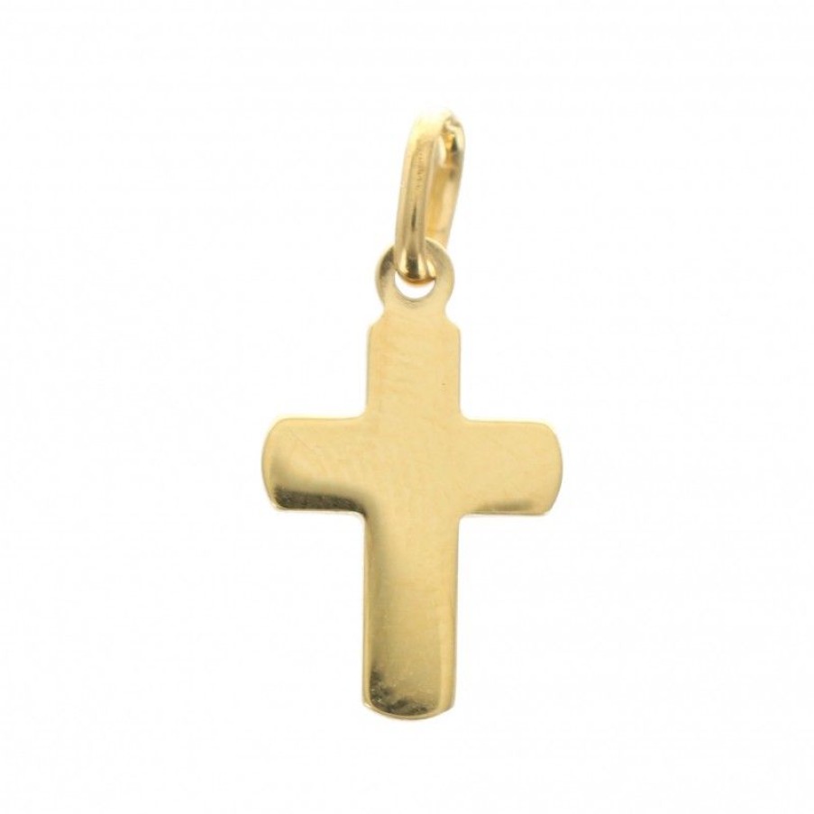 Palais du Rosaire Medaille Et Croix Plaque Or | Pendentif Double Croix Plaque Or 12 Mm