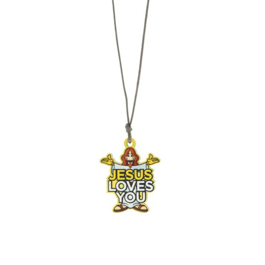 Palais du Rosaire Collier Fantaisie | Collier En Corde Avec Pendentif Jesus Loves You
