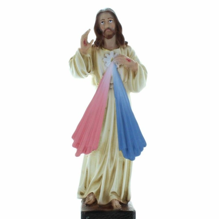 Palais du Rosaire Jesus Misericordieux | Statue Du Christ Misericordieux En Resine Coloree 18Cm